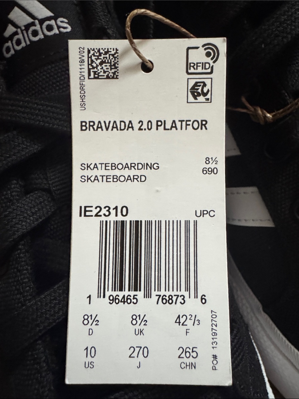 adidas Black and White Low-Top Canvas Sneakers - Picture 3 of 3